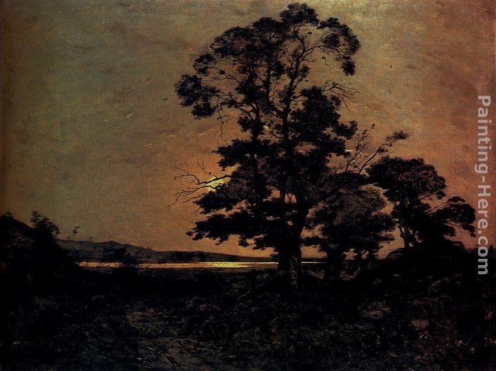Henri-Joseph Harpignies Moonlight On The Loire